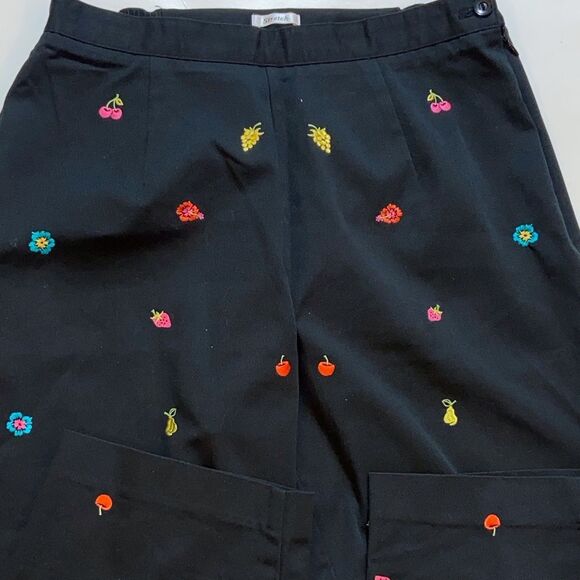 DRAPERS & DAMON'S PETITE STRECH FRUIT EMBROIDERED CROPPED PANTS Sz 12P - Picture 14 of 15